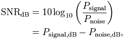 Signal to Noise Ratio Equation