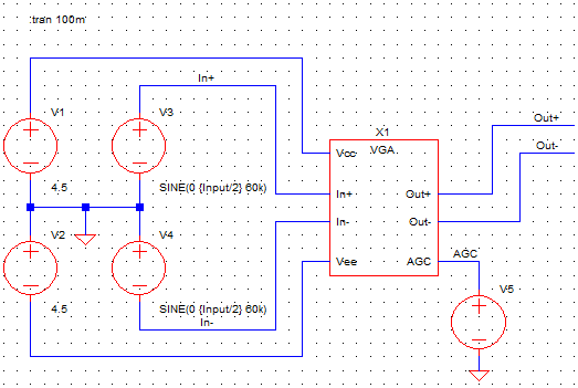A schematic of the amplifier test harness