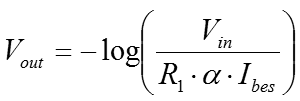 Log Amplifier Equation