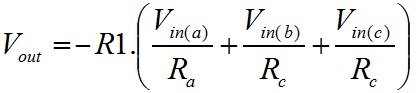 Summing Amplifier Equation