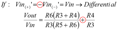 Differential input equation