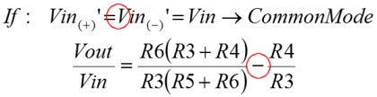 Common mode input equation