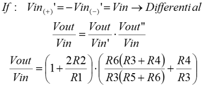 Instrumentation amplifier equation