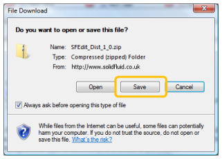 The download dialog