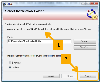 An install dialog