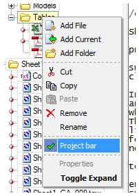 The folder menu