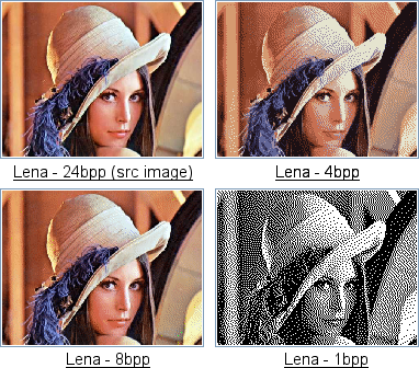 Images showing the effects of resampling using VBitmap