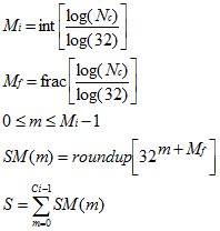 An equation showing calculations of list offsets
